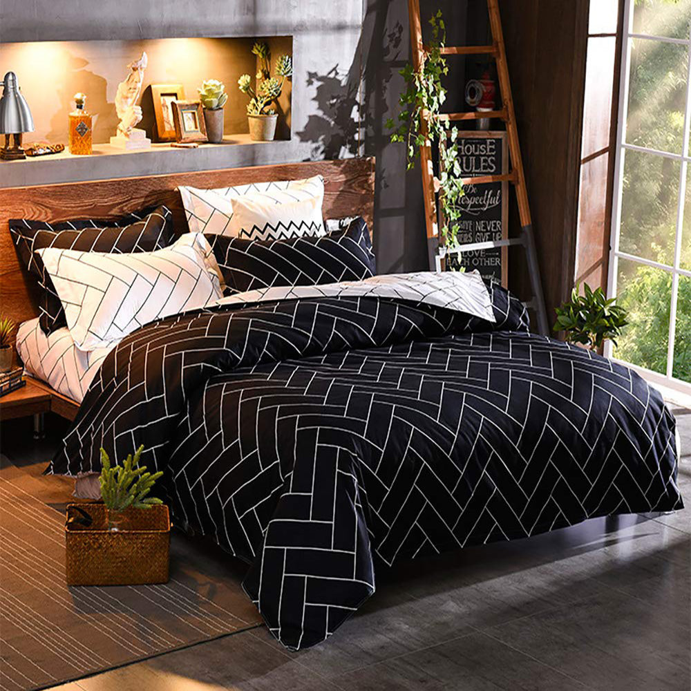 Black&White Queen/King/SuperKing Size Bed Duvet/Doona/Quilt Cover Set M331
