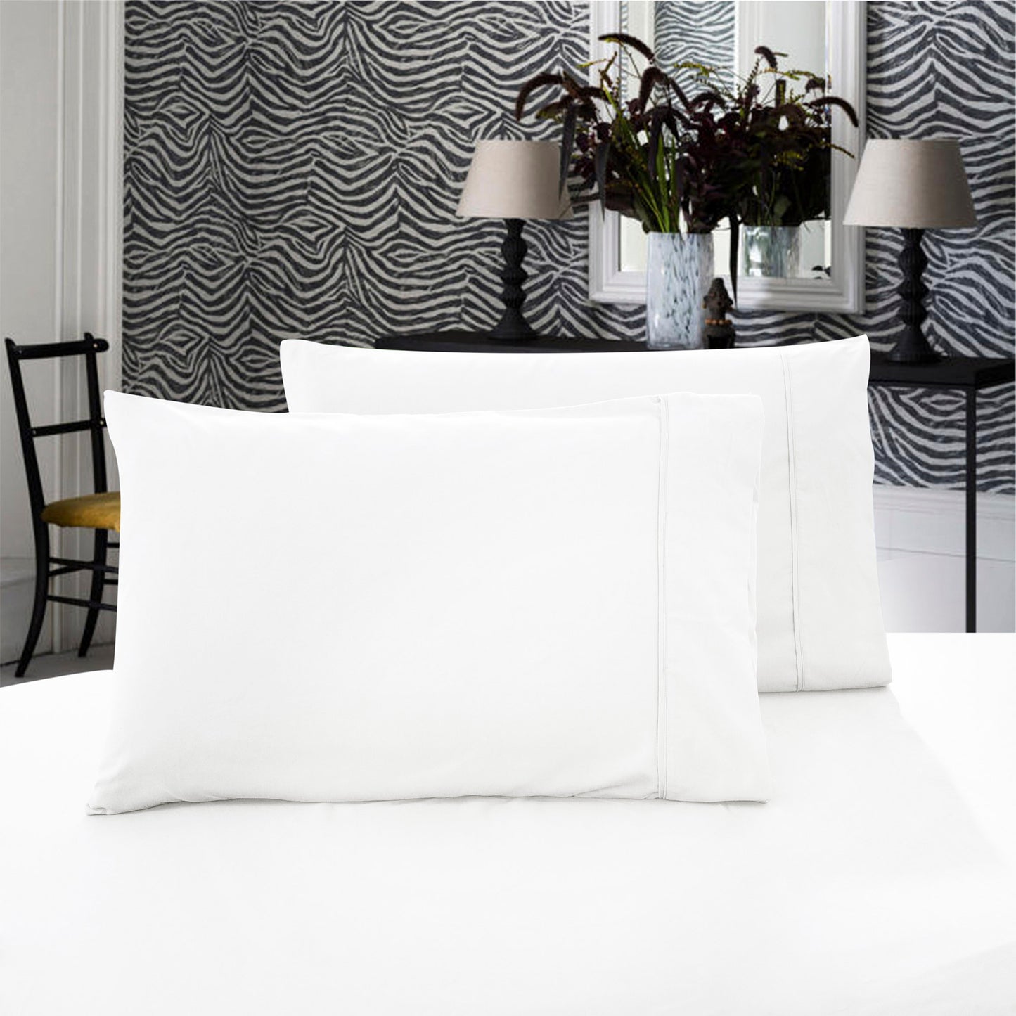 Pair of 1000TC Ultra Soft QUEEN Size Pillow cases / KING Size Pillowcases