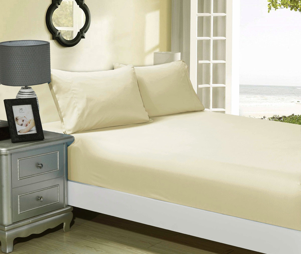 1000TC Ultra Soft FITTED Sheet and Pillowcase Set(No Flat Sheet)Single/Double Queen/King/Super Size Bed