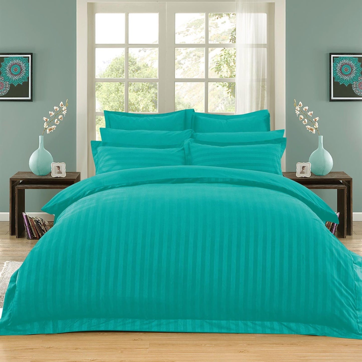Striped Luxury Duvet/Doona/Quilt Cover Set Collection Double Queen/King/Super King Size Bed