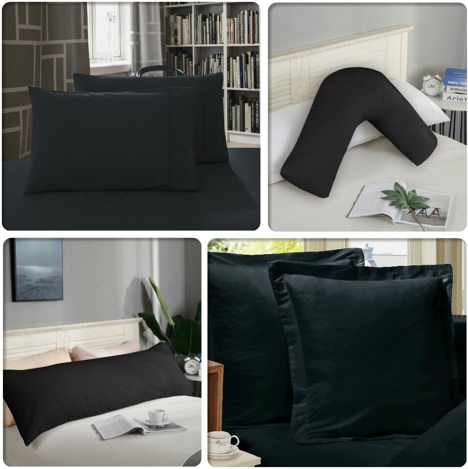 1000TC Ultra Soft European/Standard Pillow cases Queen/King Size V Shp/Body Pillowcase
