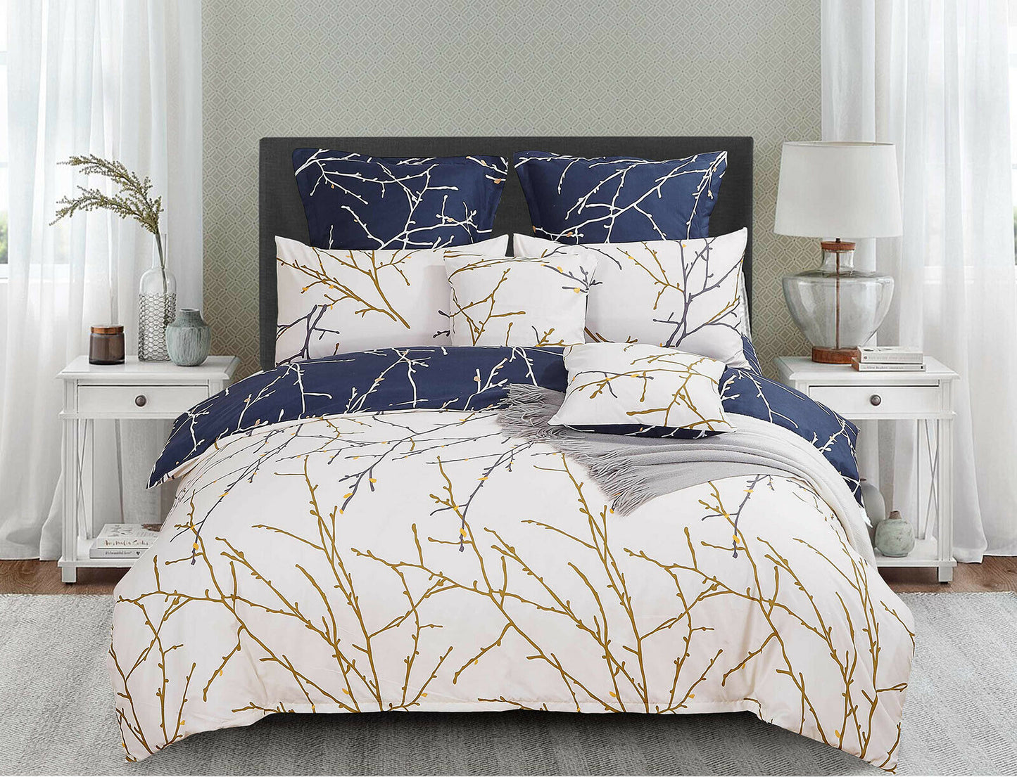 TREE Reversible Double Queen/King/Super King Size Duvet/Doona/Quilt Cover Set Collection