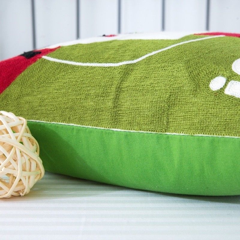 Embroidered Merry Christmas Cushion Covers Santa Reindeer Sleigh