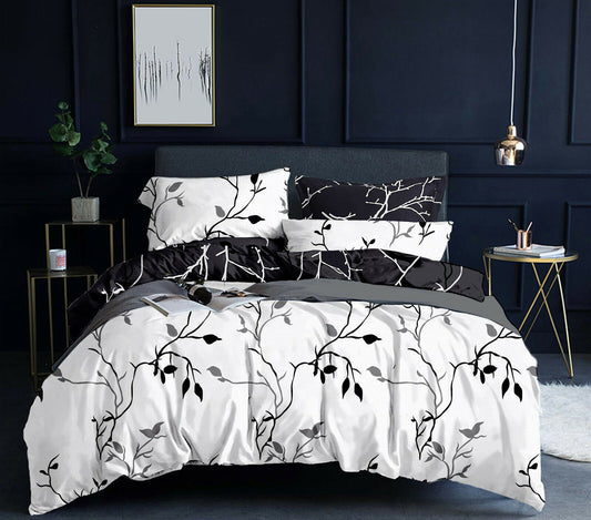TREE Reversible Duvet/Doona/Quilt Cover Set Queen/King/Super Size White&Black