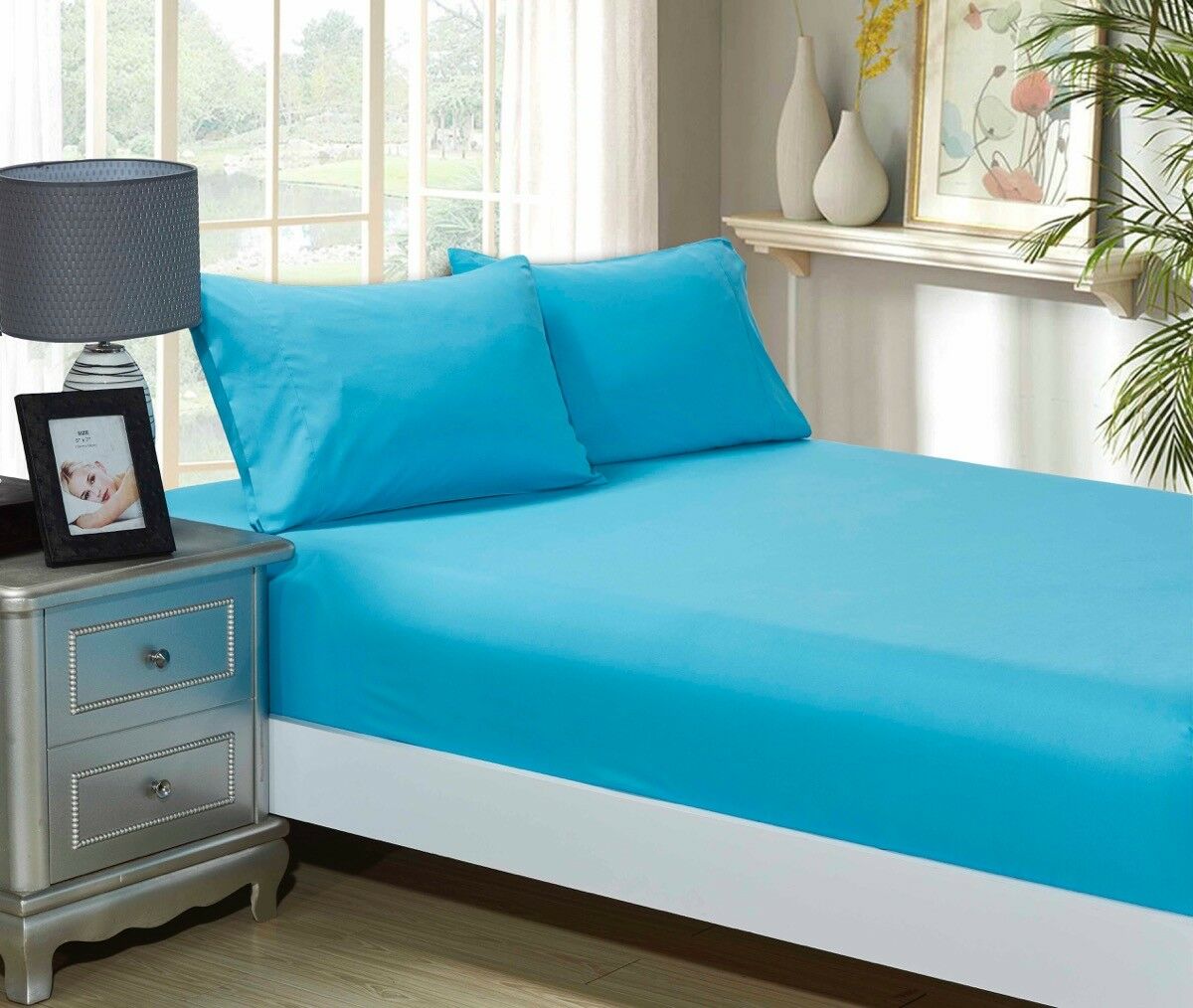 1000TC Ultra Soft FITTED Sheet and Pillowcase Set(No Flat Sheet)Single/Double Queen/King/Super Size Bed
