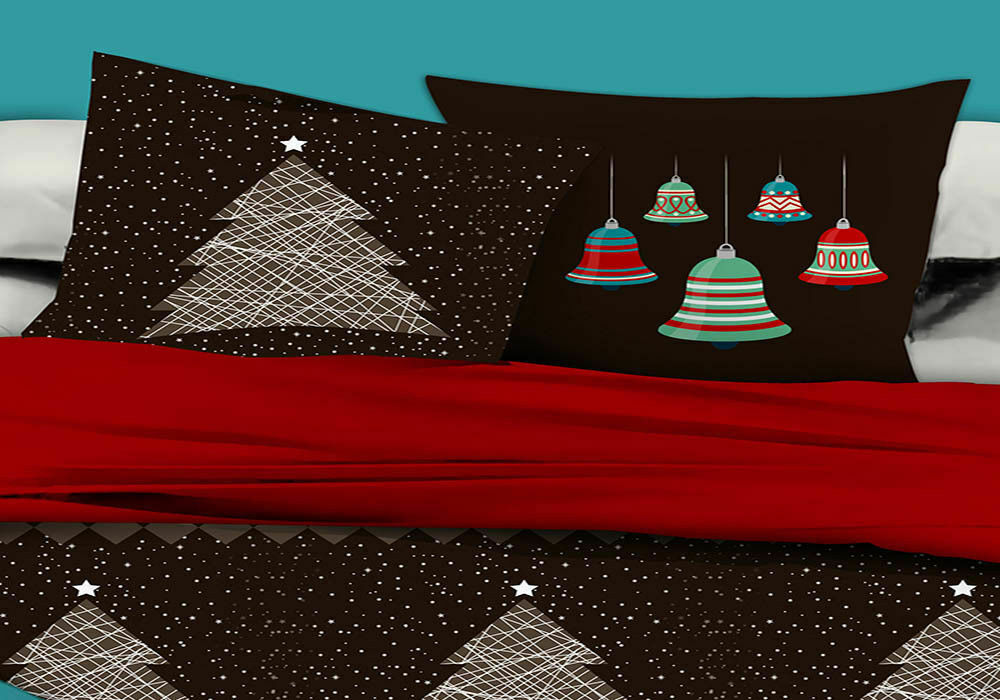 Pair of Merry Christmas European Pillowcases 65cm x 65cm