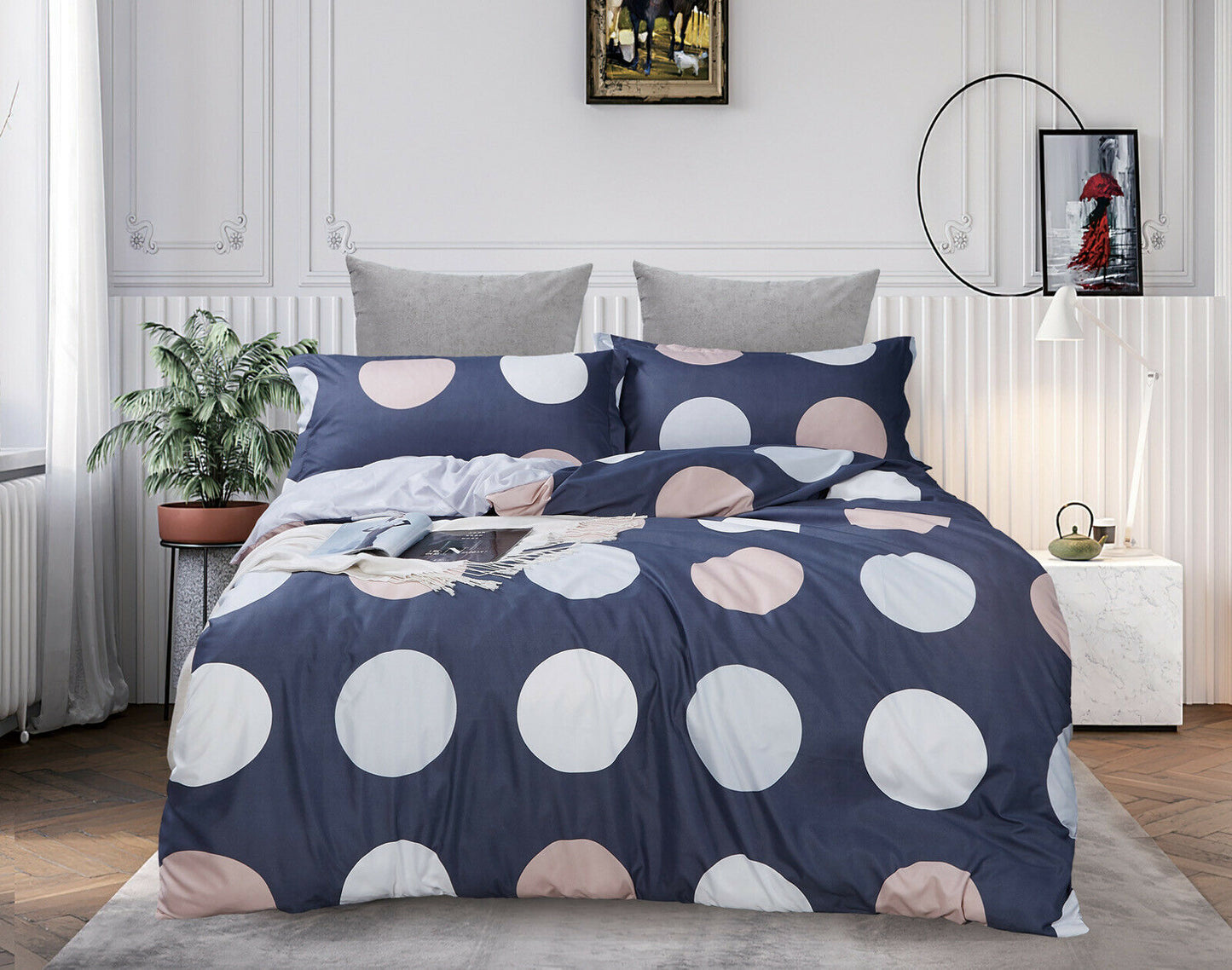 Circles Duvet/Doona/Quilt Cover Set Queen/King/Super King Size Bed M431