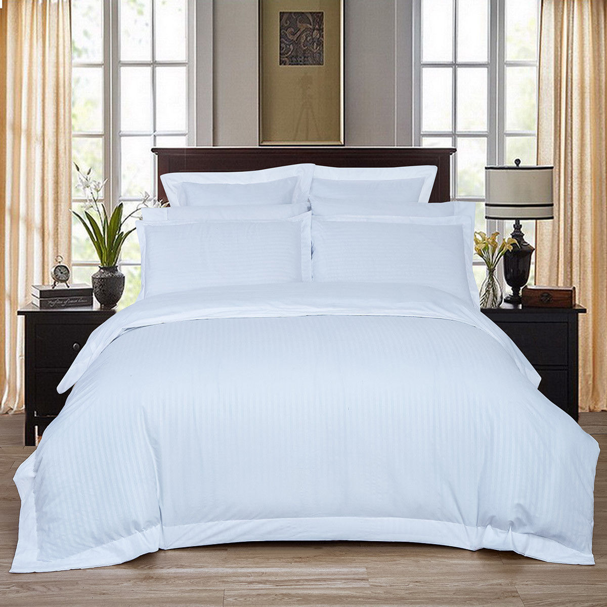 Striped Luxury Duvet/Doona/Quilt Cover Set Collection Double Queen/King/Super King Size Bed