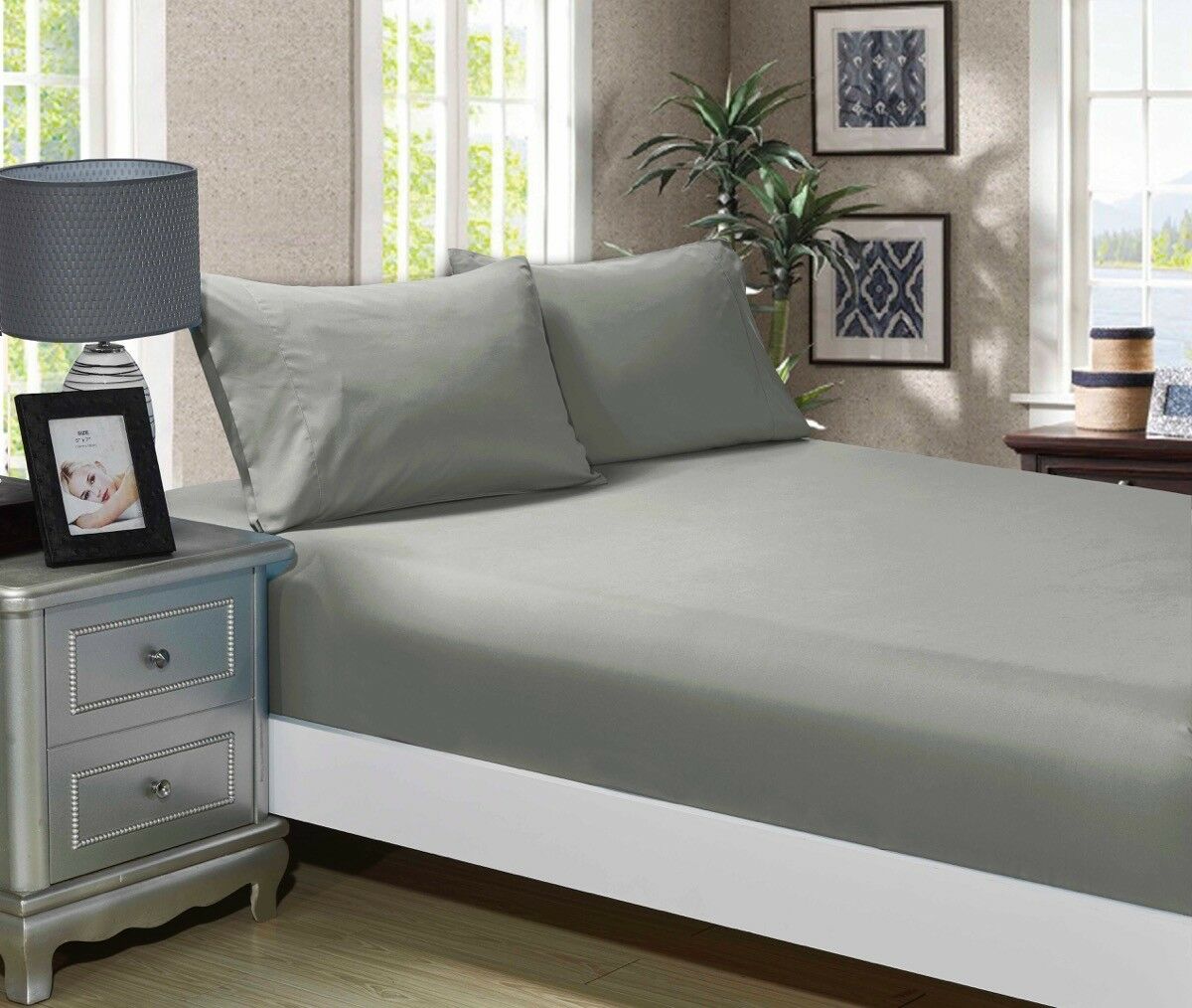1000TC Ultra Soft FITTED Sheet and Pillowcase Set(No Flat Sheet)Single/Double Queen/King/Super Size Bed