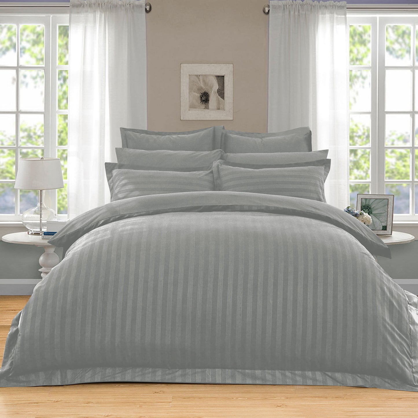 Striped Luxury Duvet/Doona/Quilt Cover Set Collection Double Queen/King/Super King Size Bed