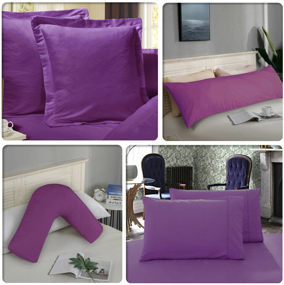 1000TC Ultra Soft European/Standard Pillow cases Queen/King Size V Shp/Body Pillowcase