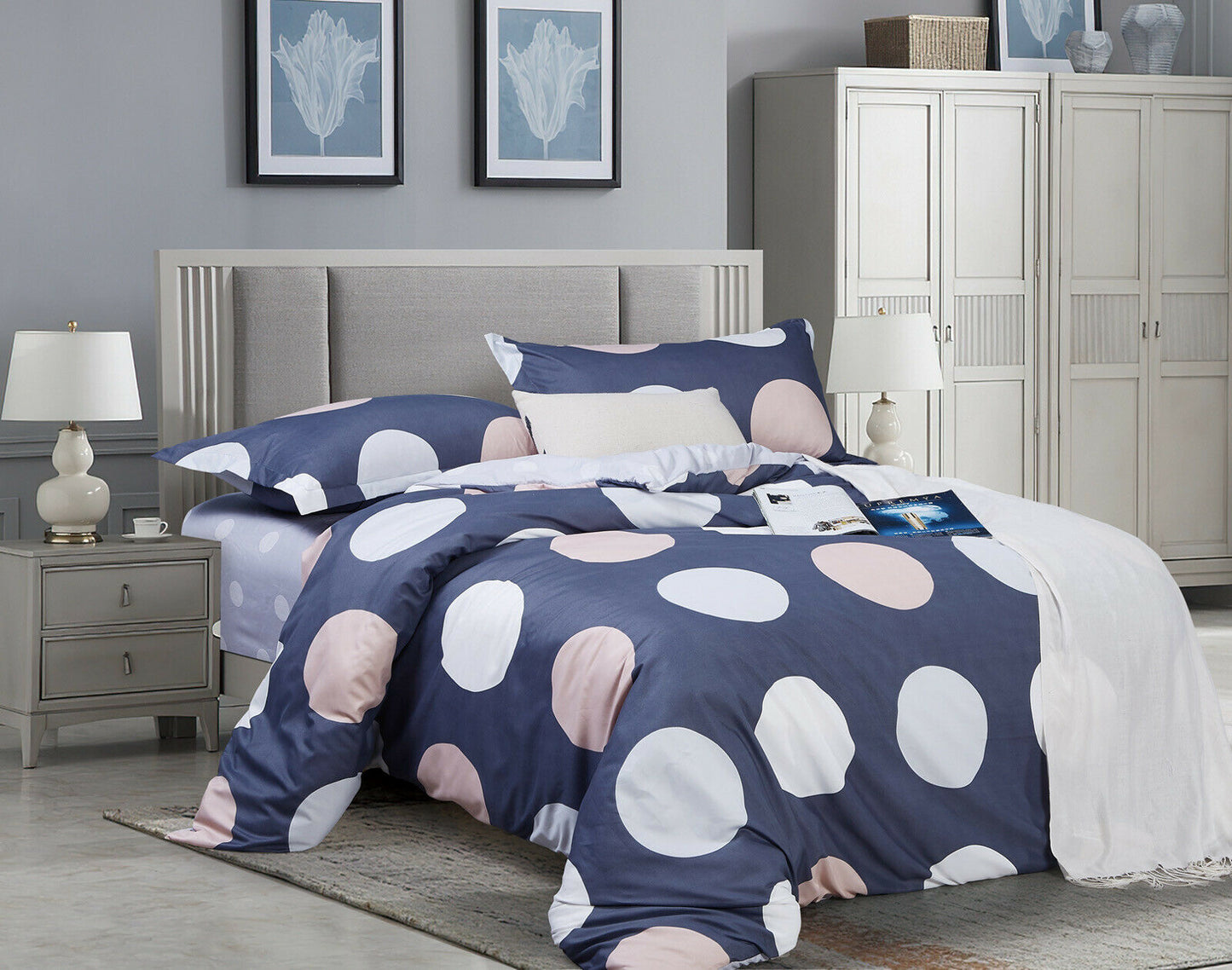Circles Duvet/Doona/Quilt Cover Set Queen/King/Super King Size Bed M431