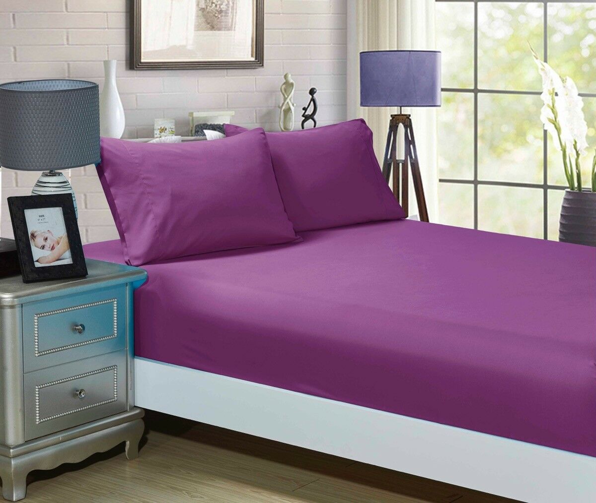 1000TC Ultra Soft FITTED Sheet and Pillowcase Set(No Flat Sheet)Single/Double Queen/King/Super Size Bed