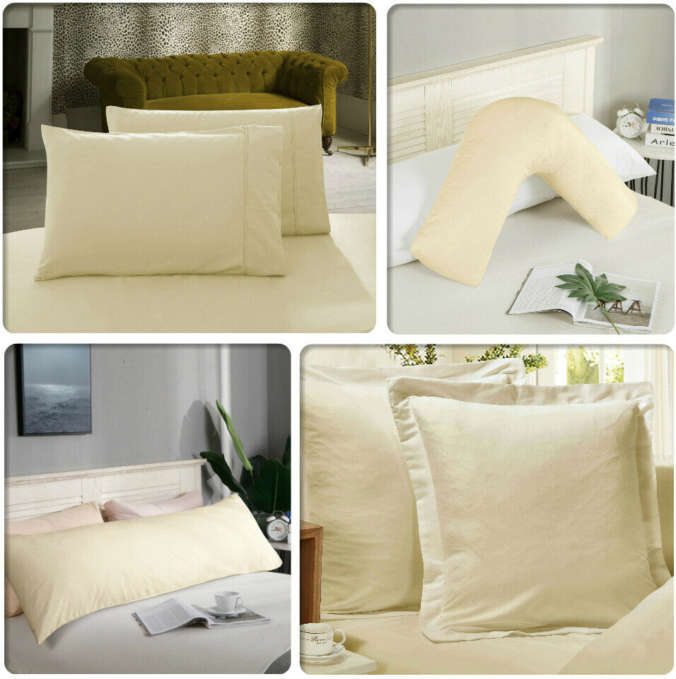 1000TC Ultra Soft European/Standard Pillow cases Queen/King Size V Shp/Body Pillowcase