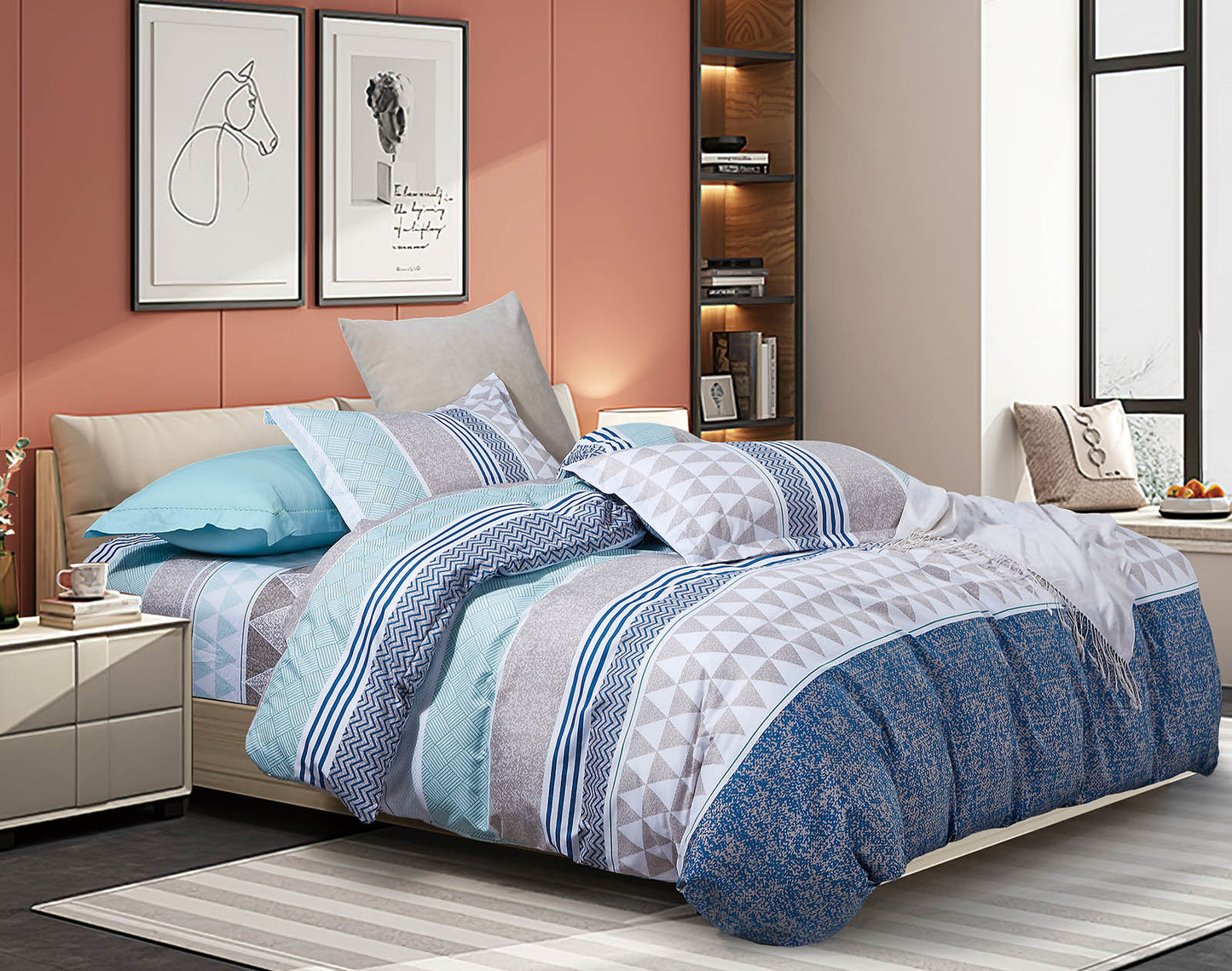 Pair of DANYA European Pillowcases 65cm x 65cm M358