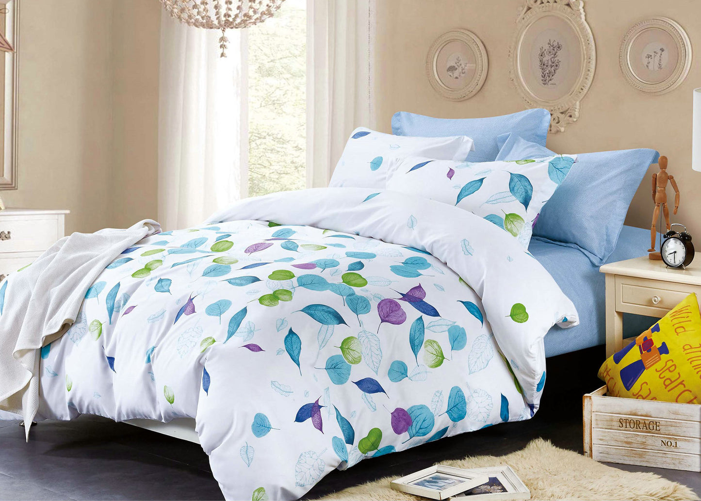 Pair of LEAVES European Pillowcases 65cm x 65cm