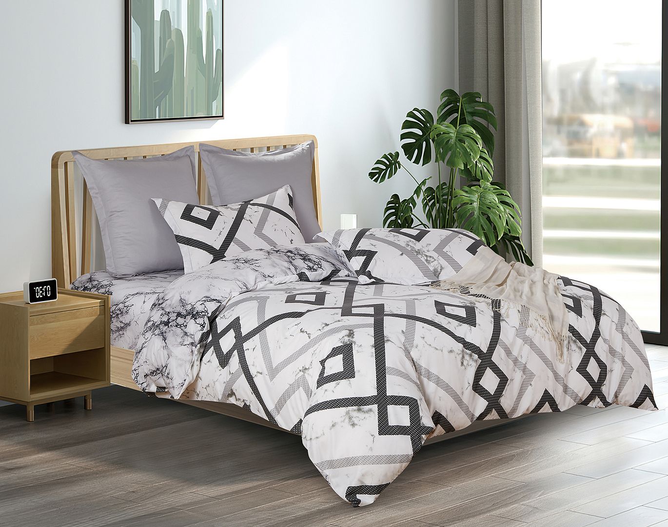 Ashwin Duvet Cover/Quilt Cover Set (Queen/King/Super King Size Bed)