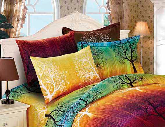 Pair of RAINBOW TREE Standard Pillowcases 48cm x 73cm