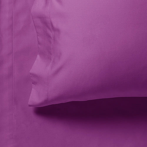 1000TC Ultra Soft Fitted Sheet & Pillowcase(s) Set - Single/Double Queen/King/Super King Size Bed - Purple