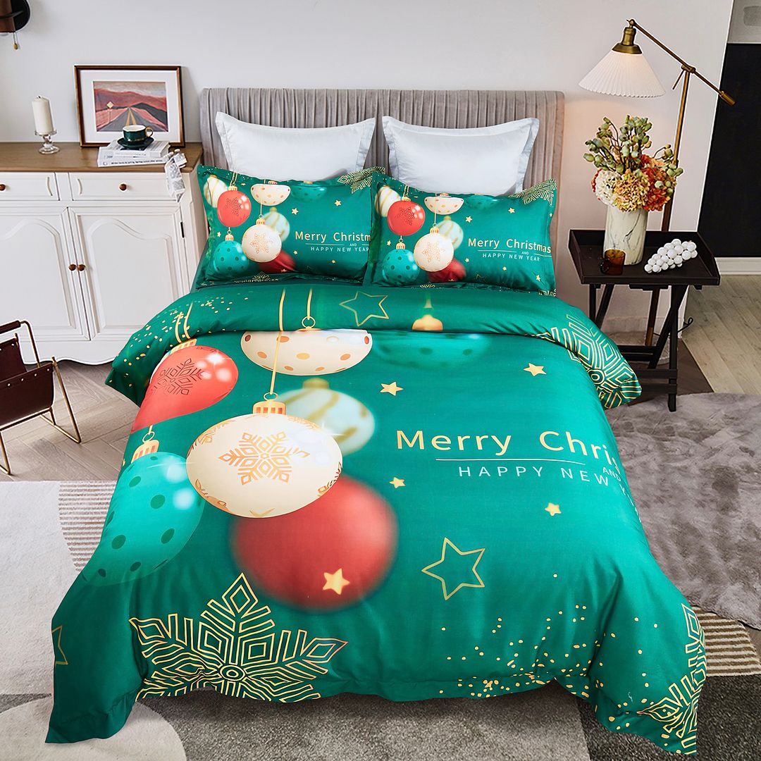 Christmas New Year Quilt/Duvet Cover Set (Queen/King/Super King Size)