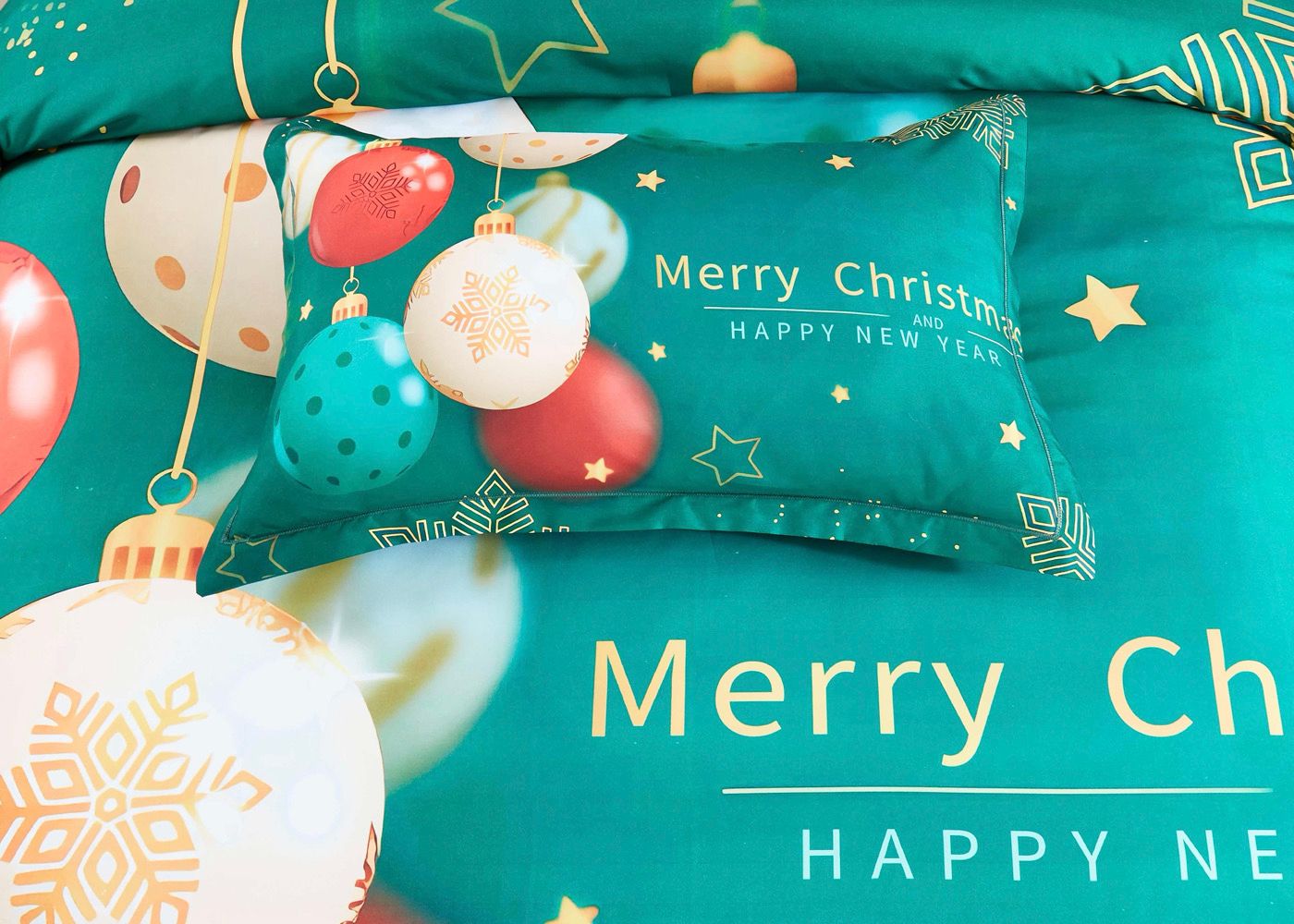 Christmas New Year Quilt/Duvet Cover Set (Queen/King/Super King Size)