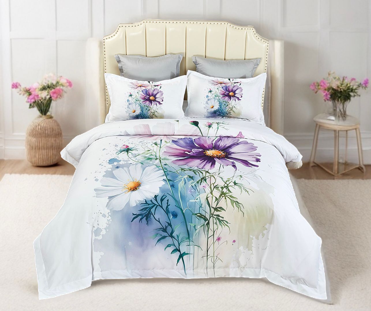 Marrea Floral Quilt/Duvet Cover Set (Queen/King/Super King Size)