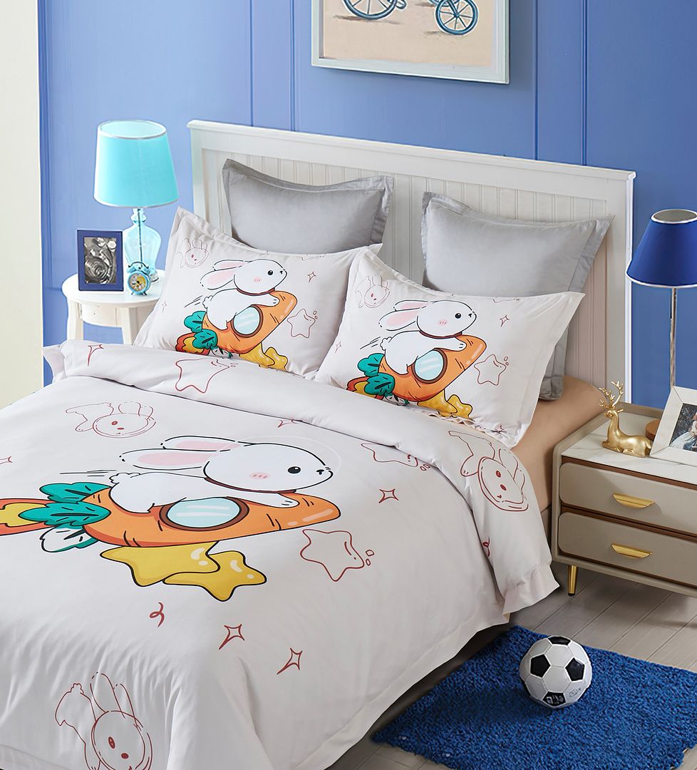 Rabbit Kids Quilt/Duvet Cover Set (Single/King Single/Double Size)