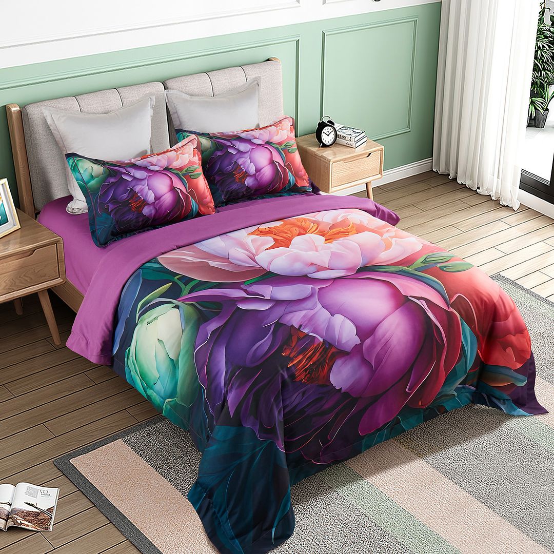 Kaie Floral Quilt/Duvet Cover Set (Queen/King/Super King Size)