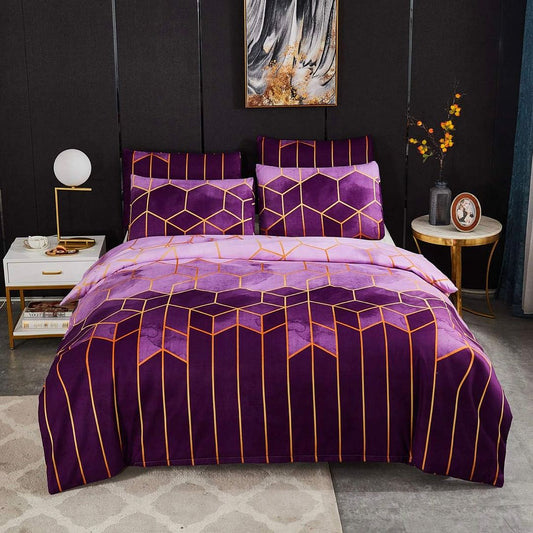 Erena Purple Quilt/Doona/Duvet Cover Set