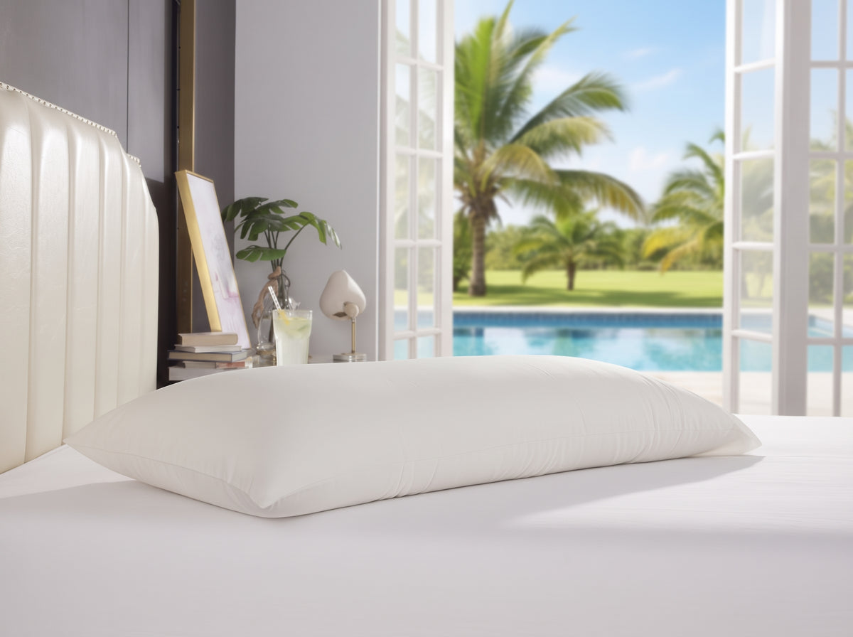 1000TC Silky Cooling Pillowcase - Ivory white - Envelope Closure