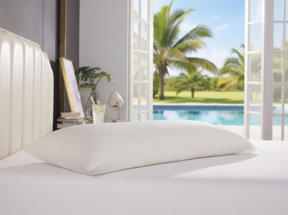1000TC Silky Cooling Pillowcase - Ivory white - Envelope Closure