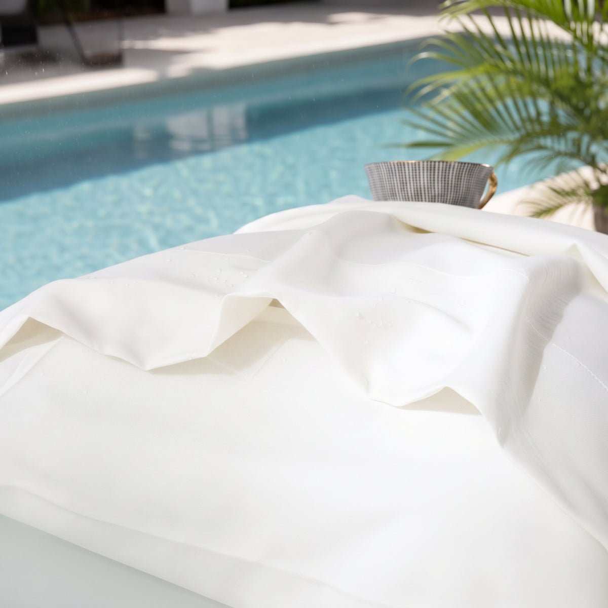 1000TC Silky Cooling Pillowcase - Ivory white - Envelope Closure