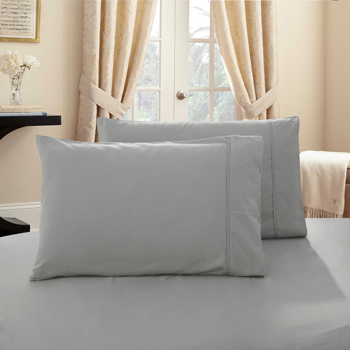 Pair of 1000TC Ultra Soft QUEEN Size Pillow cases / KING Size Pillowcases