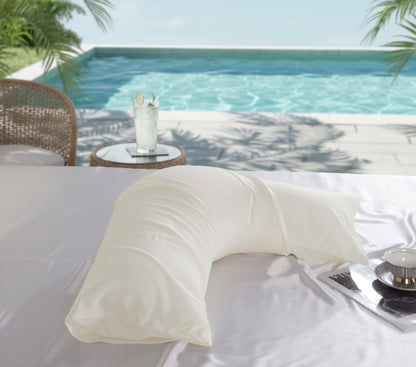 1000TC Silky Cooling Pillowcase - Ivory white - Envelope Closure