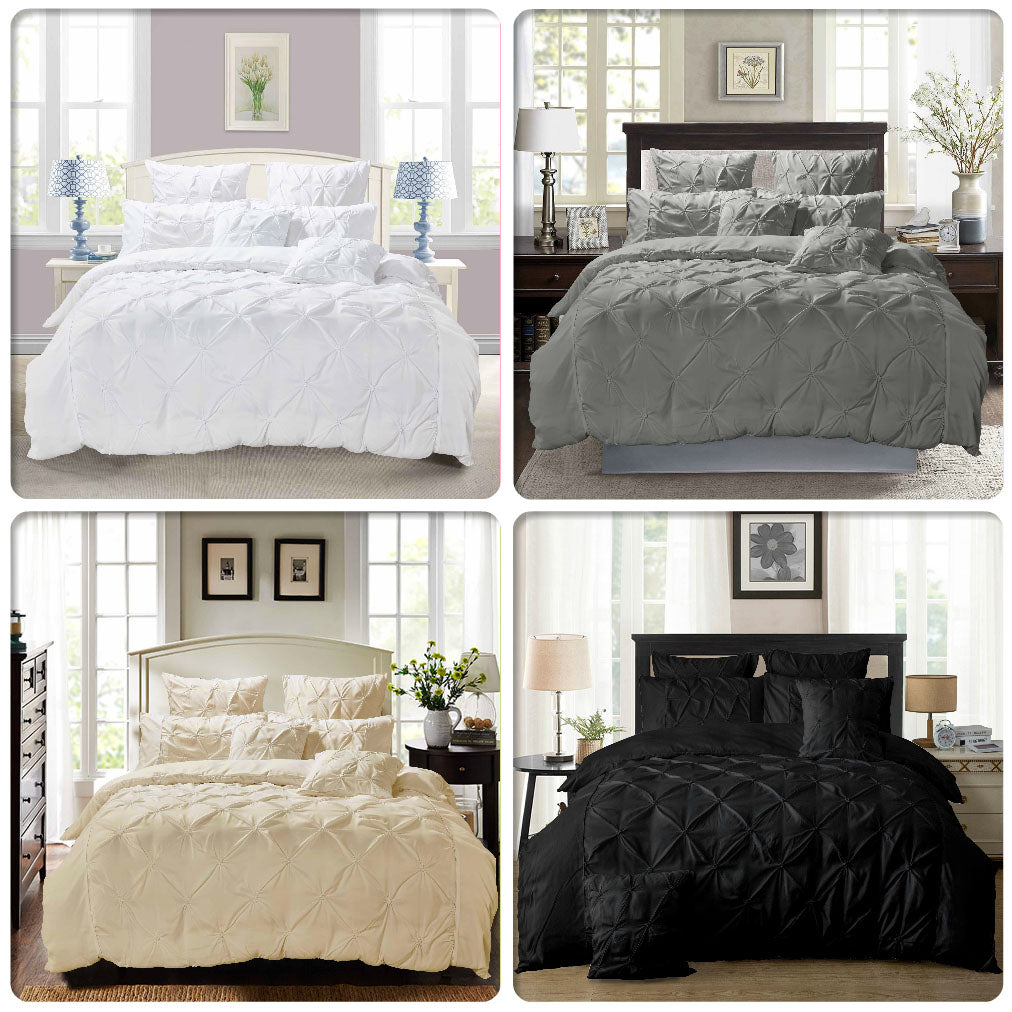 Diamond Pintuck Double Queen/King/Super King Size Bed Duvet/Doona/Quilt Cover Set Collection