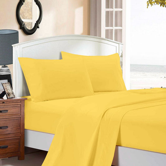 1000TC Ultra Soft Sheet Set - Single/Double Queen/King/Super King Size Bed - Yellow