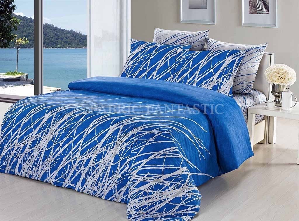 Pair of BLUE TREE Standard Pillowcases (Blue ones) 48cm x 73cm