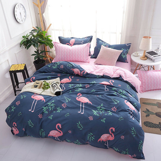Flamingo Queen/King/Super King Size Bed Duvet / Doona / Quilt Cover Set M315