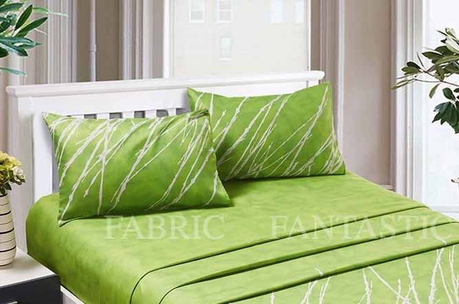 Pair of GREEN TREE Standard Pillowcases (48cm x 73cm) - Green Ones