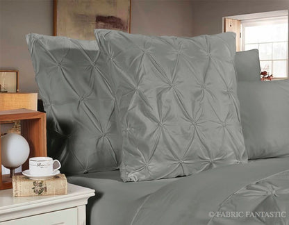 Pair of Diamond Pintuck European/Standard Queen/King Pillowcases/Cushion Covers