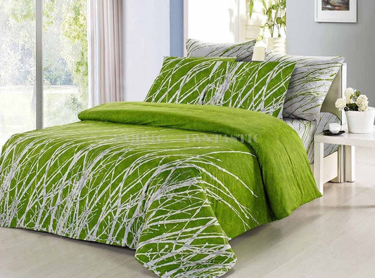 Pair of GREEN TREE King Pillowcases 50cm x 90cm