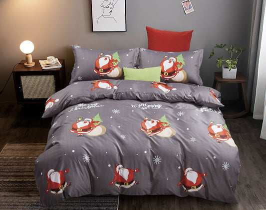 Christmas Santa Doona/Quilt Cover Set Queen/King/Super King Size Bed M425