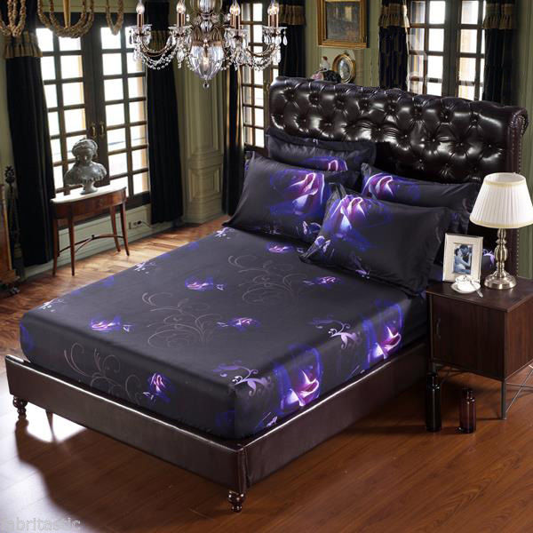 PURPLE ROSE Sheet Set Queen/King/Super King Size Bed Flat & Fitted & Pillowcases