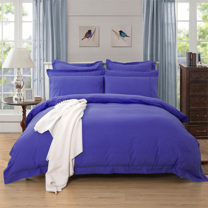 1000TC Soft Tailored Quilt Cover Set -Single/Double Queen/King/Super King Size-Royal Blue