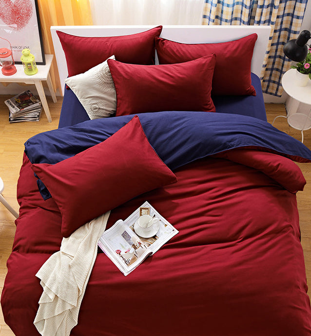 Reversible Ultra Soft Doona/Quilt Cover Set-Queen/King/Super King Size-Blue and Red