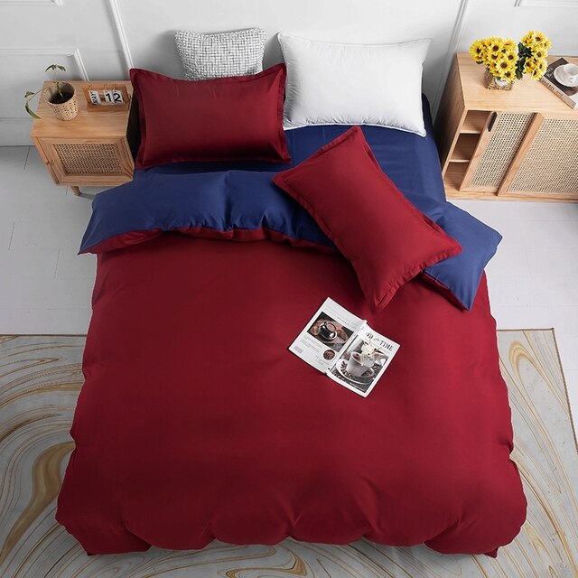 Reversible Ultra Soft Doona/Quilt Cover Set-Queen/King/Super King Size-Blue and Red