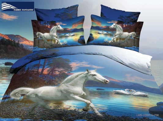 Horse Quilt Cover Set -King Size-Horse
