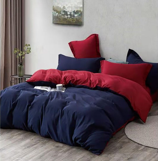Reversible Ultra Soft Doona/Quilt Cover Set-Queen/King/Super King Size-Blue and Red