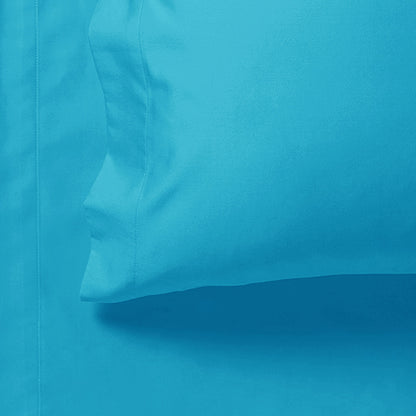 1000TC Ultra Soft Sheet Set - Single/Double Queen/King/Super King Size Bed - Light Blue