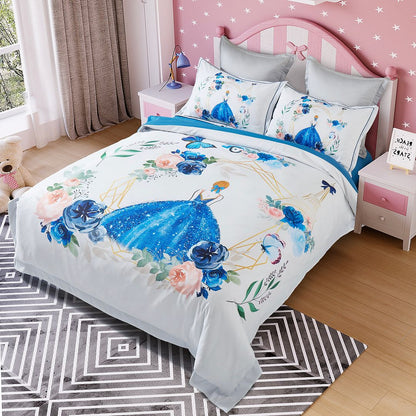 Princess Kids Quilt/Duvet Cover Set (Single/King Single/Double Size)